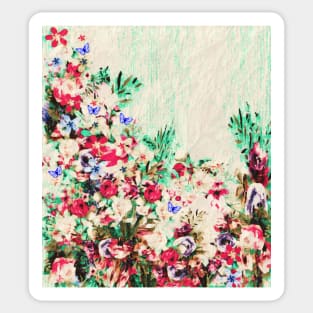 Floral and Crumpled Crepe Pattern Sticker